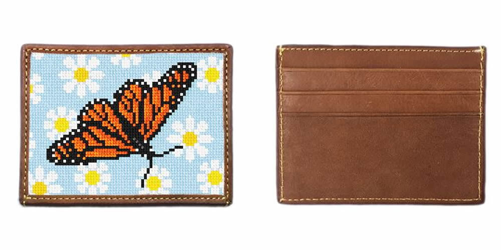 Garden Butterfly Needlepoint Card Wallet