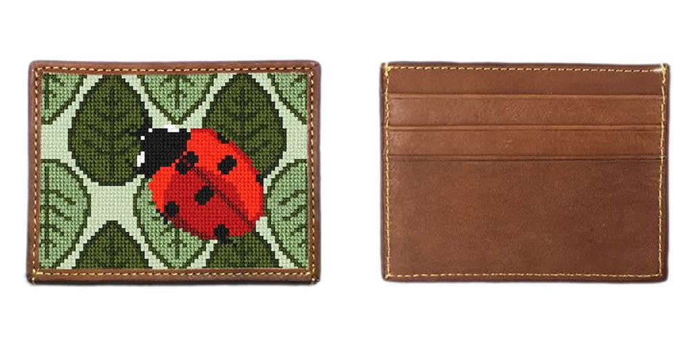 Garden Ladybug Needlepoint Card Wallet