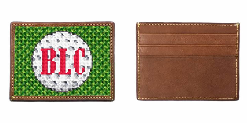 Golf Ball Needlepoint Card Wallet