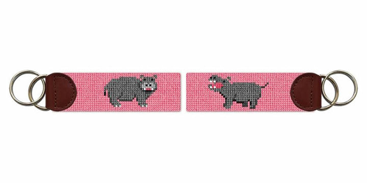 Hilarious Hippo Needlepoint Key Fob