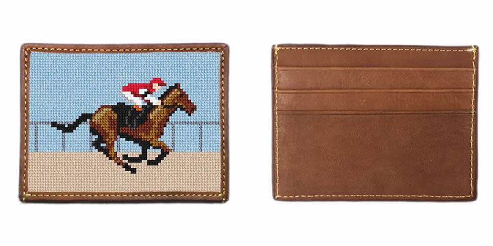 Horse Racing Day Needlepoint Card Wallet