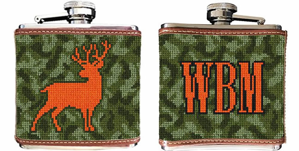 Hunters Camouflage Needlepoint Flask