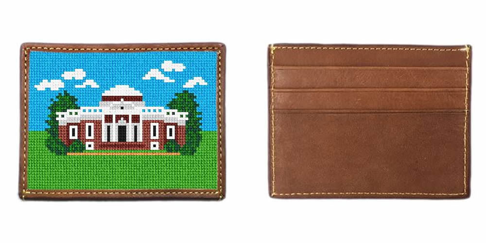 Jefferson's Monticello Needlepoint Card Wallet