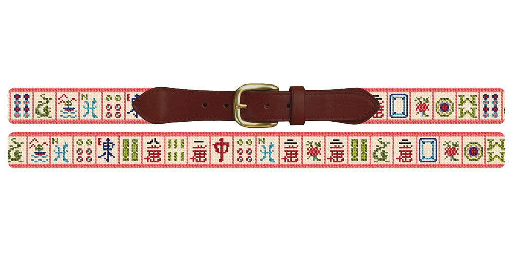 Mahjong Rose Needlepoint Belt