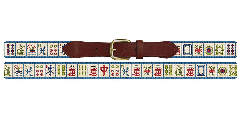 Mahjong Sapphire Needlepoint Belt