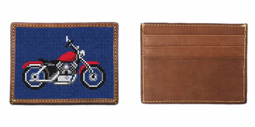 Motorcycle Needlepoint Card Wallet