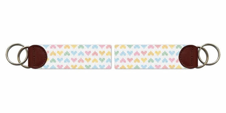 Pastel Rainbow Needlepoint Key Fob