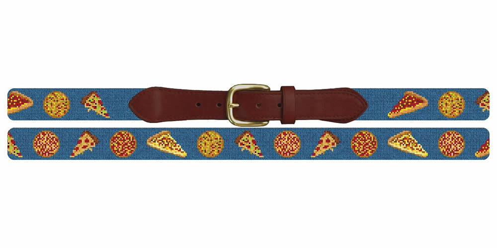 Perfect Pizza Needlepoint Belt