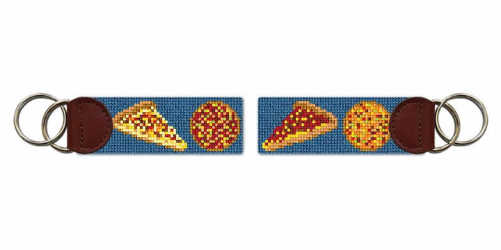 Perfect Pizza Needlepoint Key Fob