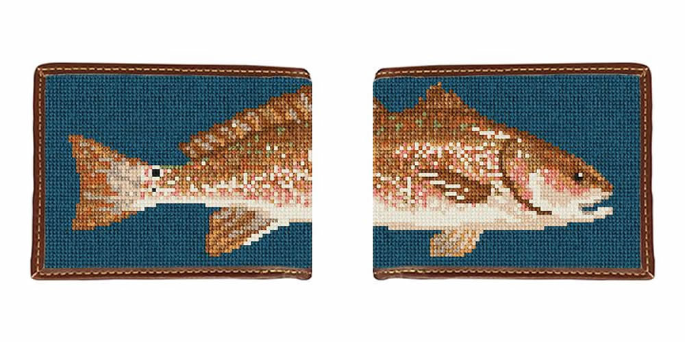 Red Drum Needlepoint Wallet