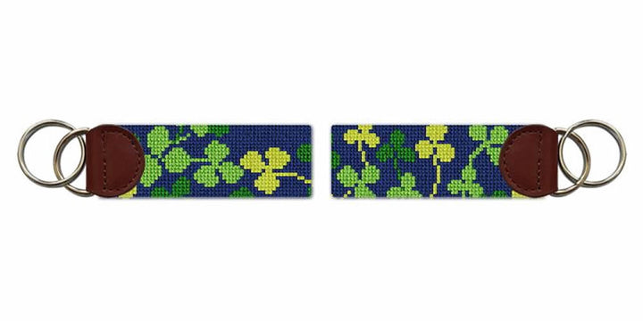 Shamrock Garden Needlepoint Key Fob