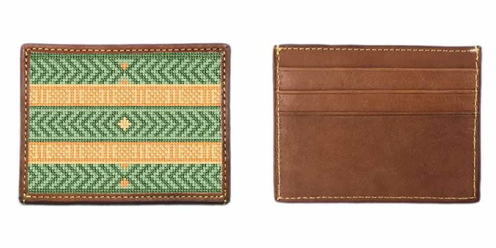 Sky Band Gold Needlepoint Card Wallet
