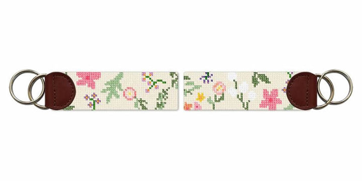 Spring Floral Needlepoint Key Fob