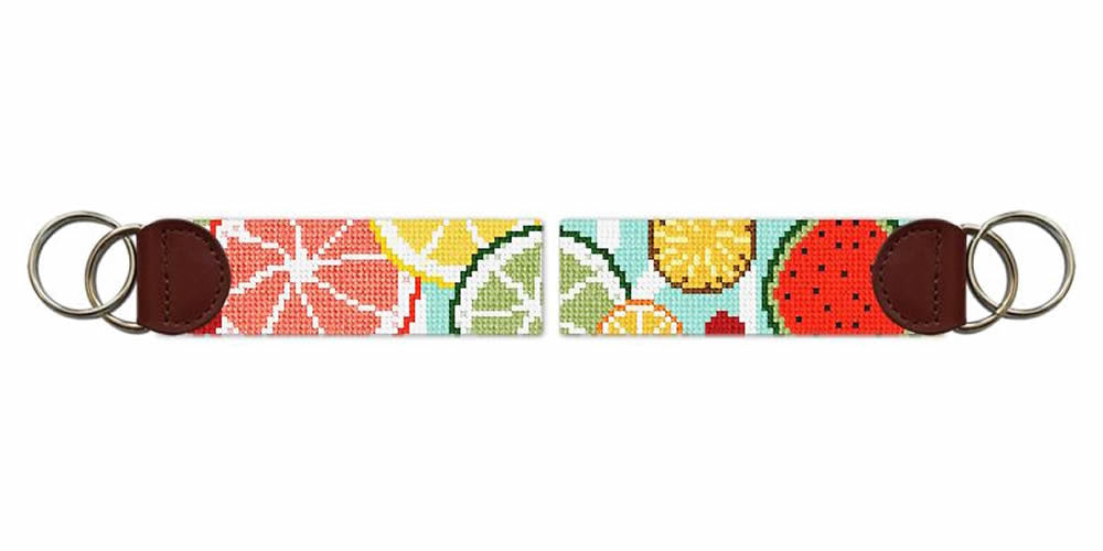 Summer Fruit Needlepoint Key Fob