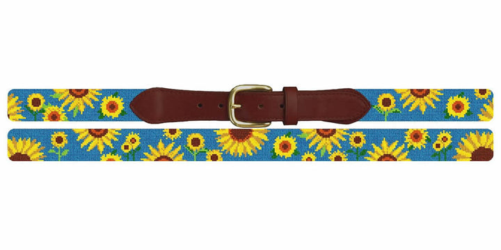 Summer Sunflower Needlepoint Belt