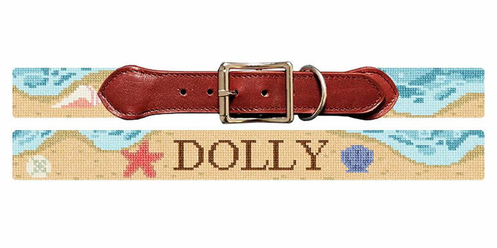 Sunny Beach Needlepoint Dog Collar