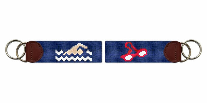 Swimmers Stroke Needlepoint Key Fob