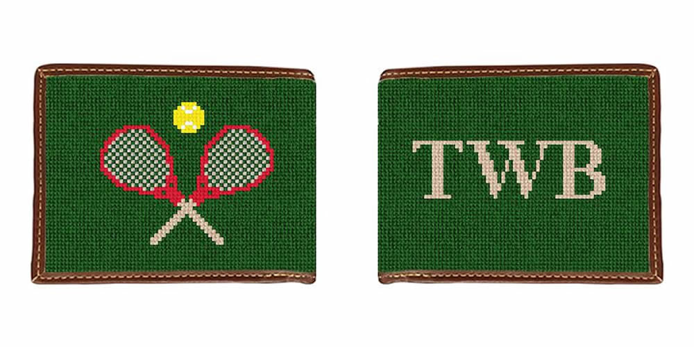Tennis Rackets Needlepoint Wallet