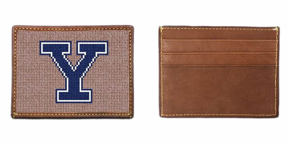 Yale Collegiate Needlepoint Card Wallet