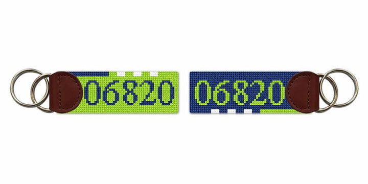 Zip Code Needlepoint Key Fob